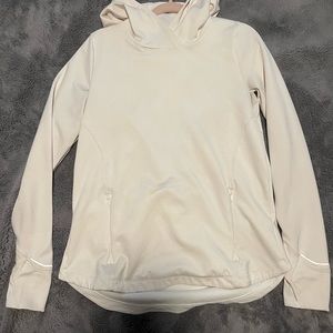 Athleta Boot Camp Sweatshirt *White Criss Cross Back Active Pullover Top Size L